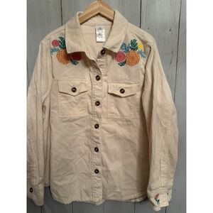 Disney Shirt Jacket Womens 1X Corduroy Button Up Embroidered Coco Pixar Skull